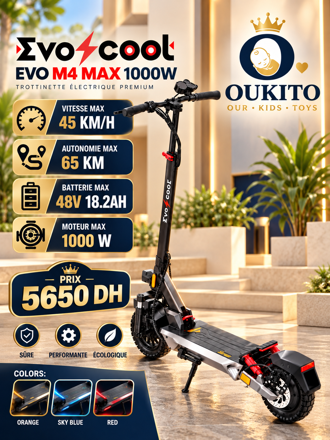 Trottinette Électrique EVOCOOL EVO M4 MAX 1000W