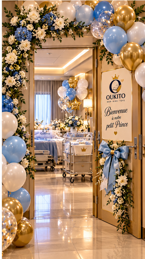 Pack Salle de Naissance OUKITO – Bébé Garçon 💙👑
