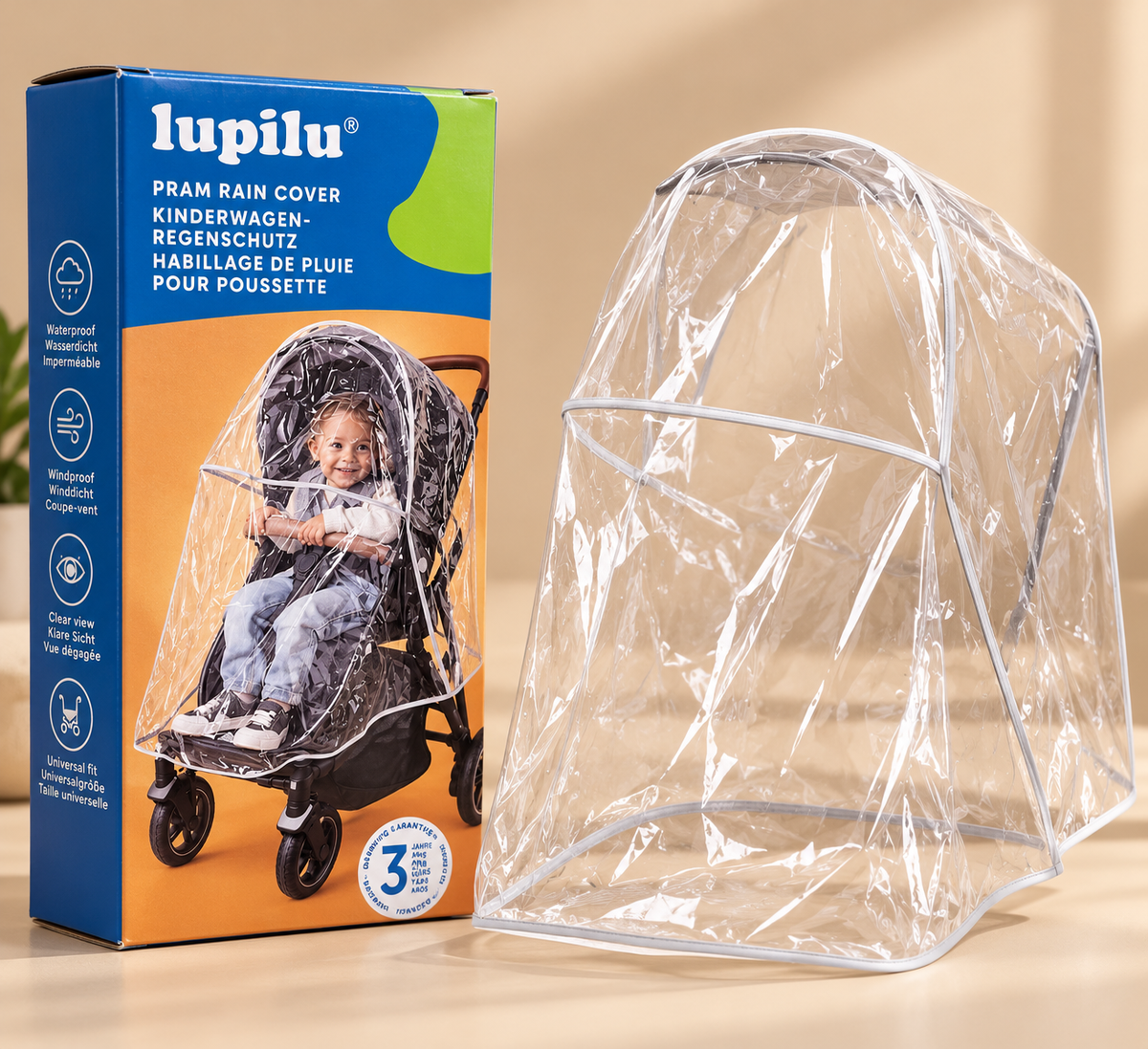 Habillage Pluie Universel pour Poussette – Transparent