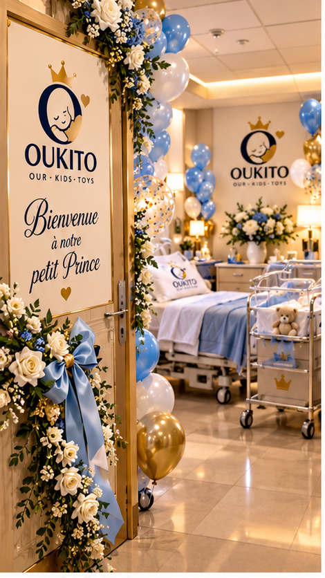 Pack Salle de Naissance OUKITO – Bébé Garçon 💙👑