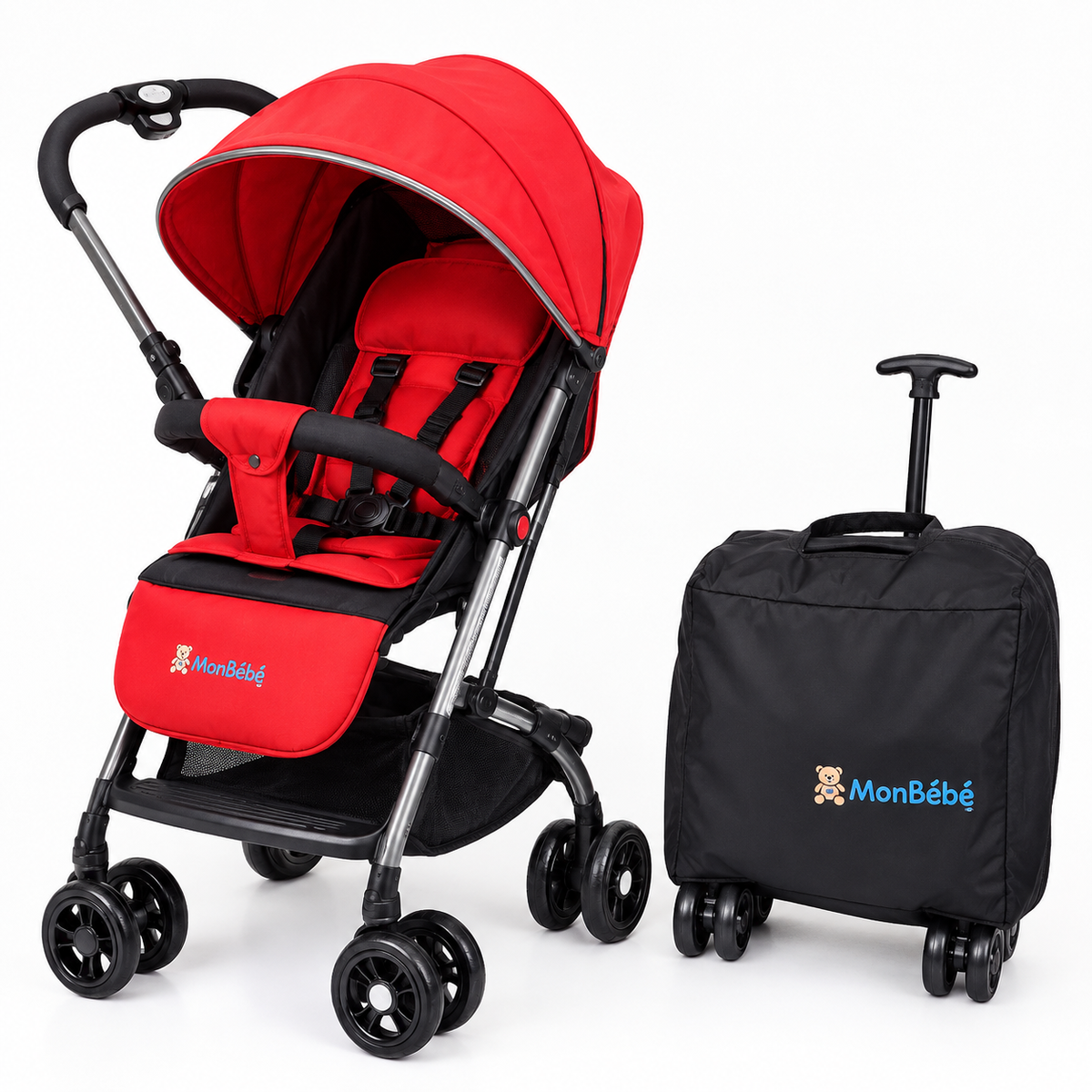 Poussette Bébé YC.44 – Confort, Protection & Format Pratique