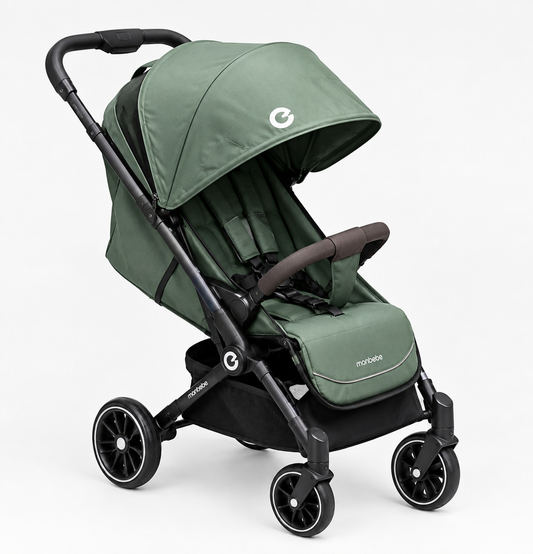 Poussette Bébé Compacte BST.810 – Vert Kaki, Confort & Pratique