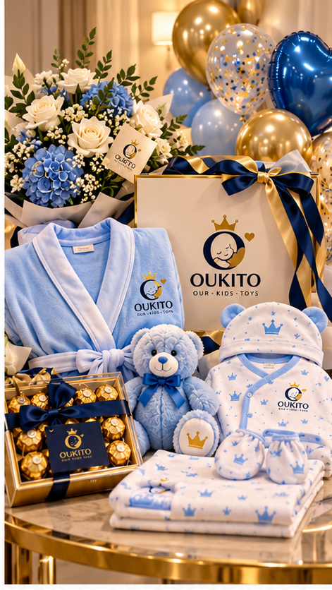 Pack Salle de Naissance OUKITO – Bébé Garçon 💙👑
