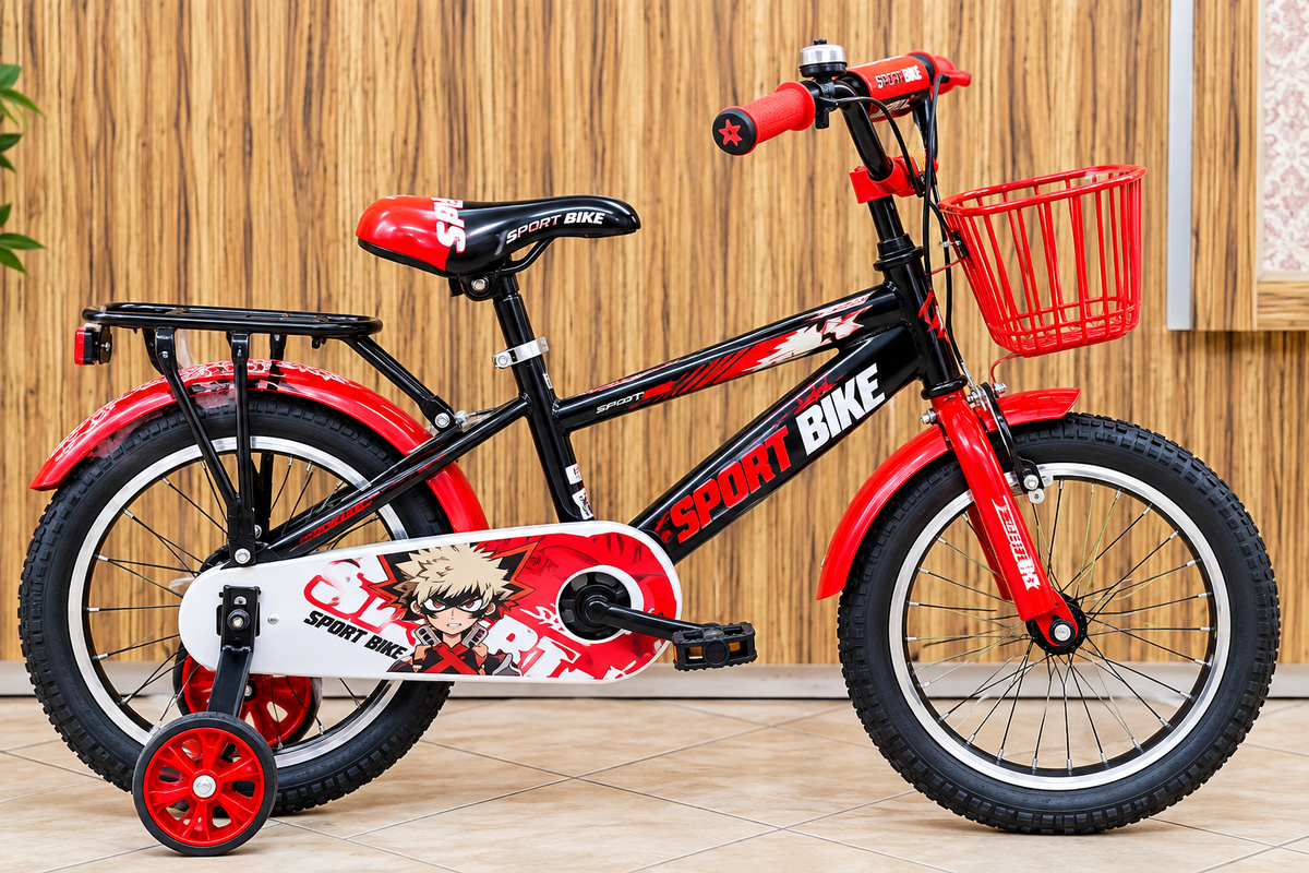 Vélo Enfant Sport Bike FJ14 16 Pouces – Avec Panier & Roues StabilISatrices