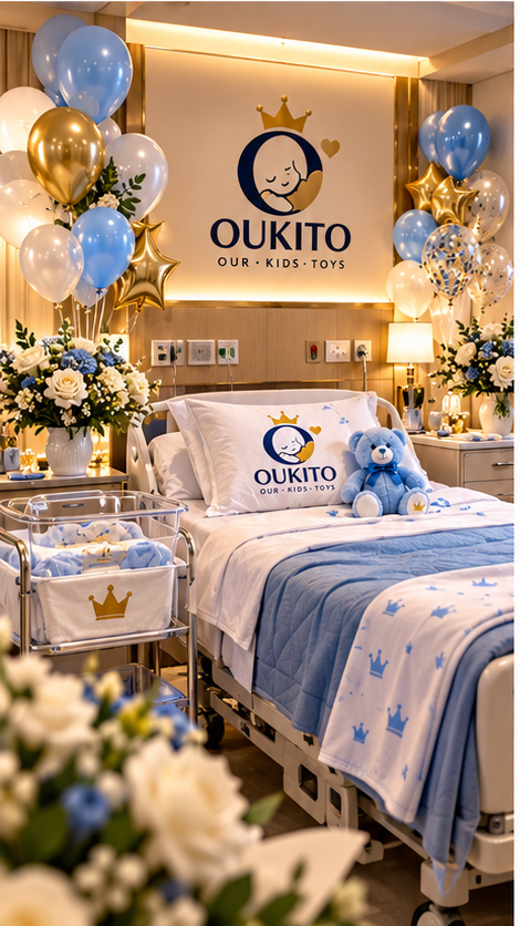Pack Salle de Naissance OUKITO – Bébé Garçon 💙👑