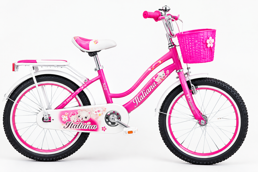 Vélo Enfant Italien N20 – Réf. 009, Panier, Porte-Bagages & Design Fille